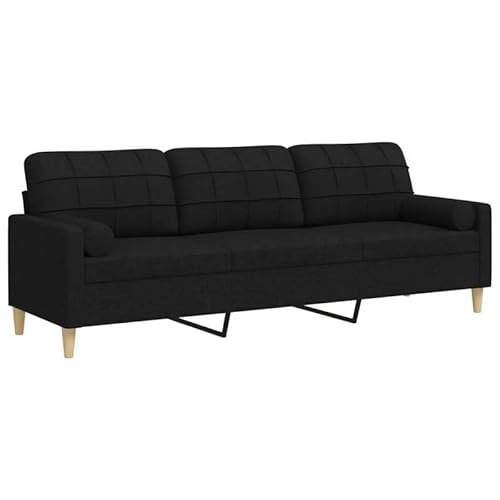 Eleganz 3-Sitzer Sofa mit Zierkissen für Wohnzimmer | 210 cm Stoff-Futon | Bequem & Stilvoll | Platzsparend für kleine Räume von Eleganz
