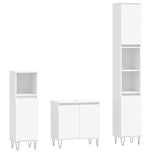 Eleganz 3-TLG. Badmöbel-Set Weiß | Badezimmermöbel aus Holzwerkstoff & Metall | Platzsparend & Stilvoll | Modernes Design für kleine Bäder Eleganz 3-TLG. Badmöbel-Set Weiß | Badezimmermöbel aus Holzwerkstoff & Metall | Platzsparend & Stilvoll | Modernes Design für kleine Bäder von Eleganz