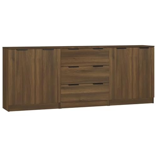 Eleganz 3-TLG. Sideboard aus Holzwerkstoff in Braun & Eiche-Optik – Wohnzimmermöbel-Set für stilvolles Wohnen, platzsparend & langlebig Eleganz 3-TLG. Sideboard aus Holzwerkstoff in Braun & Eiche-Optik – Wohnzimmermöbel-Set für stilvolles Wohnen, platzsparend & langlebig von Eleganz