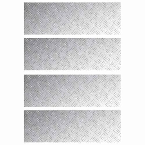 Eleganz 4 STK. Aluminium-Riffelbleche 90x30 cm rutschfest für Eingangsbereiche und Garagen | Naturgummi-Unterlage | Langlebig & sicher von Eleganz