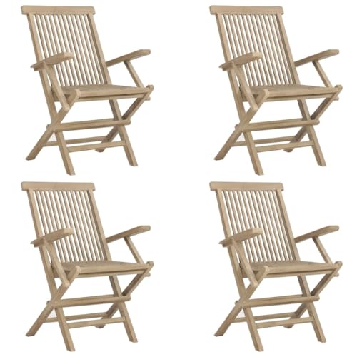 Eleganz 4 STK. Gartenstühle Klappbar Grau aus Massivholz Teak – Langlebig & Wetterfest – Perfekt für Terrasse & Garten Eleganz 4 STK. Gartenstühle Klappbar Grau aus Massivholz Teak – Langlebig & Wetterfest – Perfekt für Terrasse & Garten von Eleganz