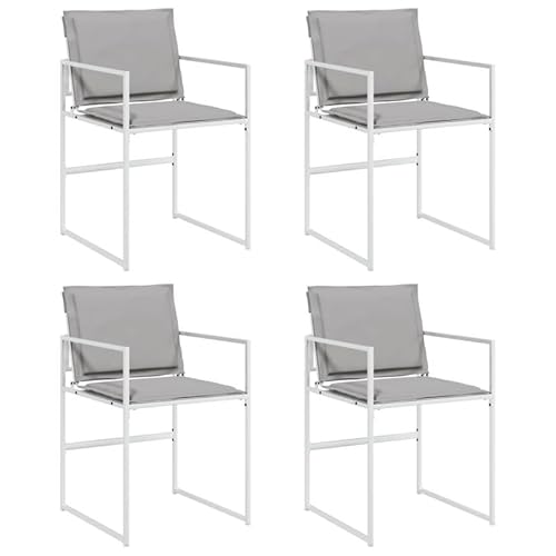 Eleganz 4X Gartenstühle mit Kissen - Weiße Textilene & pulverbeschichteter Stahl - Bequeme und langlebige Gartensitzmöbel für Terrasse und Garten Eleganz 4X Gartenstühle mit Kissen - Weiße Textilene & pulverbeschichteter Stahl - Bequeme und langlebige Gartensitzmöbel für Terrasse und Garten von Eleganz