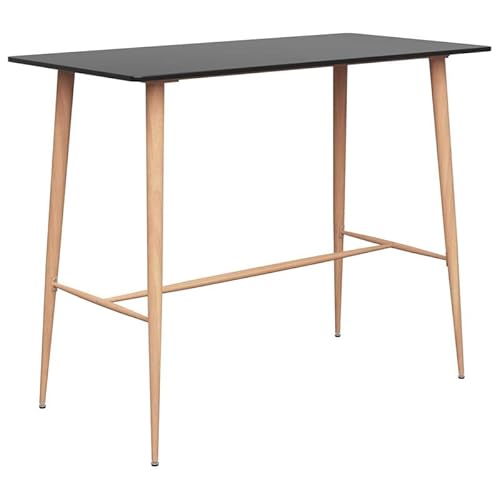 Eleganz 5-TLG. Bar-Set Schwarz aus MDF und Metall - Modernes Bartisch-Set für Wohnzimmer oder Küche - Stabiles und langlebiges Design - Perfekt für kleine Räume und gesellige Abende von Eleganz
