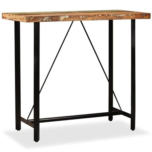 Eleganz 5-TLG. Bar-Set aus recyceltem Massivholz & Echtleder - Rustikales Essgruppen-Set für Garten, Terrasse oder Wohnzimmer - Langlebig & nachhaltig Eleganz 5-TLG. Bar-Set aus recyceltem Massivholz & Echtleder - Rustikales Essgruppen-Set für Garten, Terrasse oder Wohnzimmer - Langlebig & nachhaltig von Eleganz