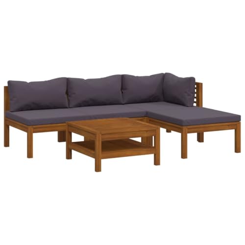 Eleganz 5-TLG. Garten-Lounge-Set mit Auflage aus massivem Akazienholz & 100% Polyester – Langlebiges & stilvolles Gartenmöbel für Terrasse & Garten Eleganz 5-TLG. Garten-Lounge-Set mit Auflage aus massivem Akazienholz & 100% Polyester – Langlebiges & stilvolles Gartenmöbel für Terrasse & Garten von Eleganz
