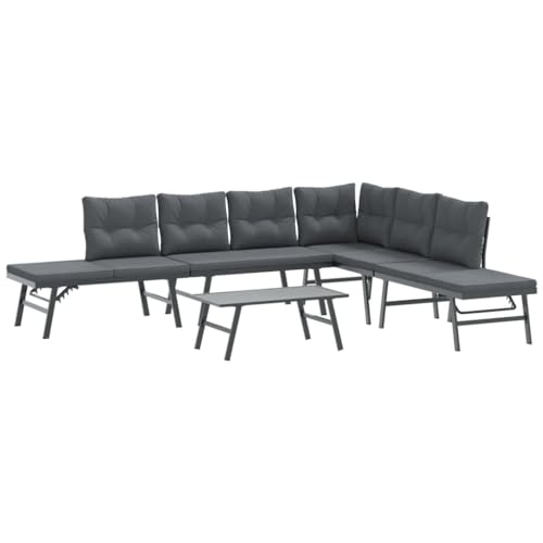 Eleganz 5-TLG. Garten-Sitzgruppe mit Kissen aus pulverbeschichtetem Stahl - Schwarz, langlebig & wetterfest - Perfekt für Terrasse & Garten Eleganz 5-TLG. Garten-Sitzgruppe mit Kissen aus pulverbeschichtetem Stahl - Schwarz, langlebig & wetterfest - Perfekt für Terrasse & Garten von Eleganz