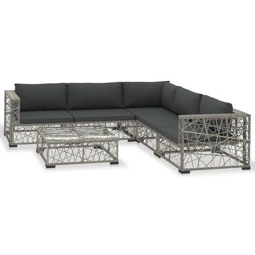 Eleganz 6-TLG. Garten-Lounge-Set mit Auflagen aus PE-Rattan & pulverbeschichtetem Stahlrahmen – Modernes Outdoor-Möbel für Terrasse & Garten Eleganz 6-TLG. Garten-Lounge-Set mit Auflagen aus PE-Rattan & pulverbeschichtetem Stahlrahmen – Modernes Outdoor-Möbel für Terrasse & Garten von Eleganz