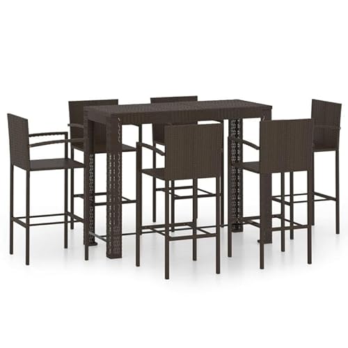 Eleganz 7-TLG. Garten-Bar-Set mit Armlehnen aus PE-Rattan & pulverbeschichtetem Stahl, langlebig & wetterfest, perfekt für Terrasse & Garten Eleganz 7-TLG. Garten-Bar-Set mit Armlehnen aus PE-Rattan & pulverbeschichtetem Stahl, langlebig & wetterfest, perfekt für Terrasse & Garten von Eleganz
