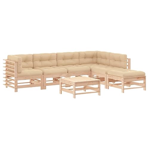 Eleganz 7-TLG. Garten-Lounge-Set aus Massivholz mit Kissen – Langlebiges Outdoor-Möbel für Terrasse & Garten – Bequeme Sitzgruppe in Modernem Design von Eleganz