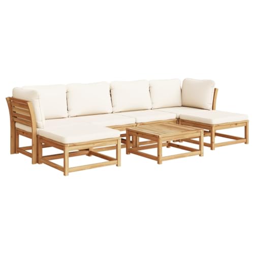 Eleganz 7-TLG. Garten-Lounge-Set mit Kissen aus Akazien-Massivholz, ölbehandelt – Langlebiges und stilvolles Gartensitzmöbel für Terrasse und Garten von Eleganz