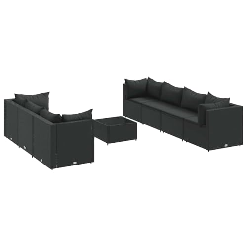 Eleganz 8-TLG. Garten-Lounge-Set mit Kissen aus PE-Rattan & pulverbeschichtetem Stahl - Modernes Outdoor-Möbel für Terrasse & Garten - Langlebig & Wetterfest von Eleganz