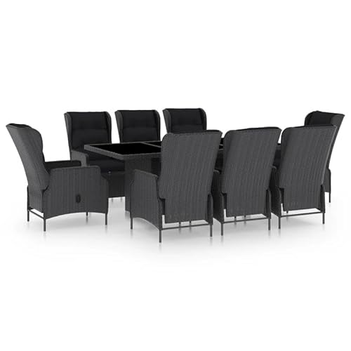 Eleganz 9-TLG. Garten-Essgruppe mit Auflagen aus rundem PE-Rattan, pulverbeschichtetem Stahl, 100% Polyester Stoff und Hartglas - Langlebiges und stilvolles Outdoor-Möbel für Terrasse und Garten Eleganz 9-TLG. Garten-Essgruppe mit Auflagen aus rundem PE-Rattan, pulverbeschichtetem Stahl, 100% Polyester Stoff und Hartglas - Langlebiges und stilvolles Outdoor-Möbel für Terrasse und Garten von Eleganz