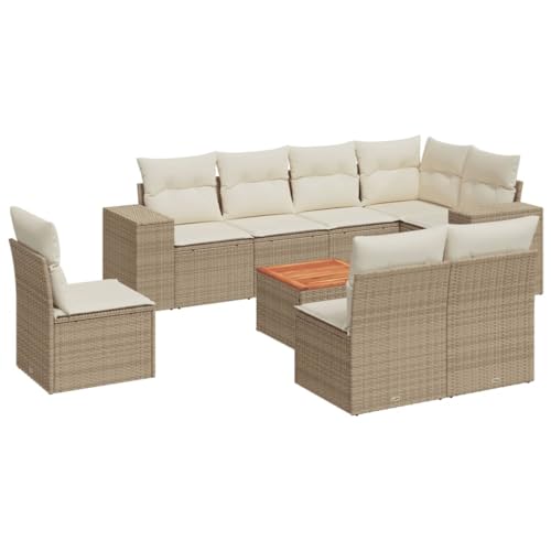 Eleganz 9-TLG. Garten-Sofagarnitur aus PE-Rattan & pulverbeschichtetem Stahl - Beige - Langlebig & pflegeleicht - Perfekt für Terrasse & Garten Eleganz 9-TLG. Garten-Sofagarnitur aus PE-Rattan & pulverbeschichtetem Stahl - Beige - Langlebig & pflegeleicht - Perfekt für Terrasse & Garten von Eleganz