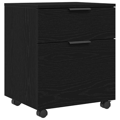 Eleganz Aktenschrank aus Holzwerkstoff fürs Wohnzimmer - Schwarze Eiche Optik 45 x 38 x 54 cm - Stilvoll & Platzsparend - Ideal für Homeoffice & Büro von Eleganz