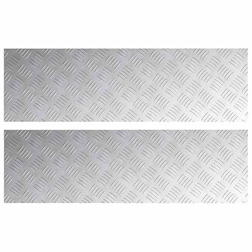 Eleganz Aluminium-Riffelbleche 2 STK. rutschfest 100x30 cm - rutschfeste Unterlage für Teppiche & Böden - Strapazierfähig & langlebig von Eleganz