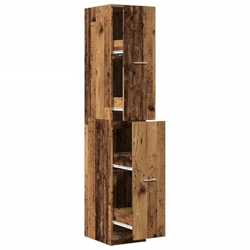 Eleganz Apothekerschrank Altholz-Optik 30x41x174,5 cm - Wohnzimmermöbel-Set aus Holzwerkstoff, ländlicher Stil & praktische Aufbewahrung für EIN gemütliches Zuhause von Eleganz