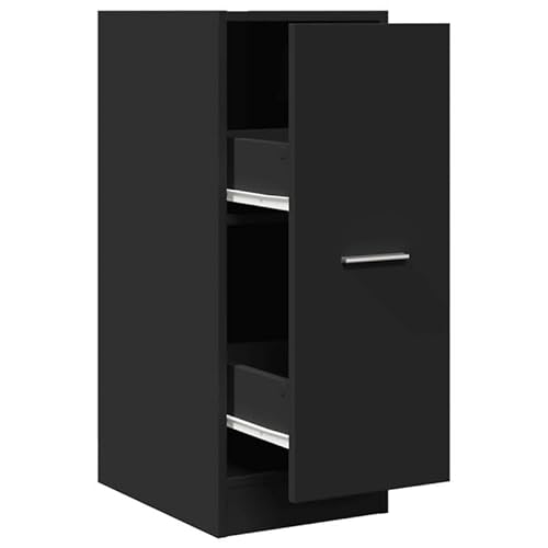Eleganz Apothekerschrank Schwarz 30x41x77,5 cm aus Holzwerkstoff - Stilvolles Wohnzimmermöbel-Set für mehr Stauraum & Ordnung von Eleganz