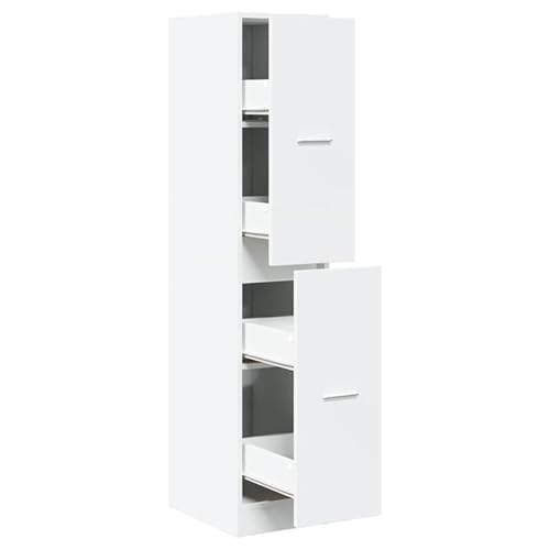 Eleganz Apothekerschrank Weiß 30x41x144,5 cm aus Holzwerkstoff - Stilvolles Wohnzimmermöbel-Set für mehr Stauraum und Ordnung von Eleganz