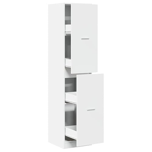 Eleganz Apothekerschrank Weiß 40x41x174,5 cm aus Holzwerkstoff - Stilvolles Wohnzimmermöbel-Set für Moderne Einrichtung - Platzsparend & langlebig von Eleganz