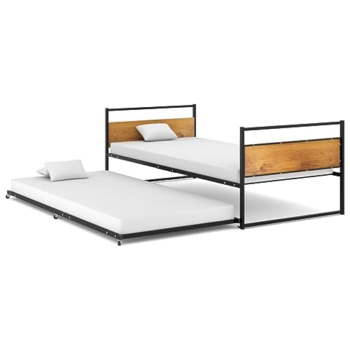Eleganz Ausziehbett Schwarz Metall 90x200 cm - Platzsparendes Bett mit Auszugfunktion für kleine Räume - Stabil und langlebig für modernes Schlafzimmer Eleganz Ausziehbett Schwarz Metall 90x200 cm - Platzsparendes Bett mit Auszugfunktion für kleine Räume - Stabil und langlebig für modernes Schlafzimmer von Eleganz