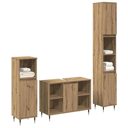 Eleganz Badezimmermöbel Set 3-teilig Artisan Eiche - Holzwerkstoff, schlank 30x30x180 cm - platzsparend & modern für kleine Badezimmer Eleganz Badezimmermöbel Set 3-teilig Artisan Eiche - Holzwerkstoff, schlank 30x30x180 cm - platzsparend & modern für kleine Badezimmer von Eleganz