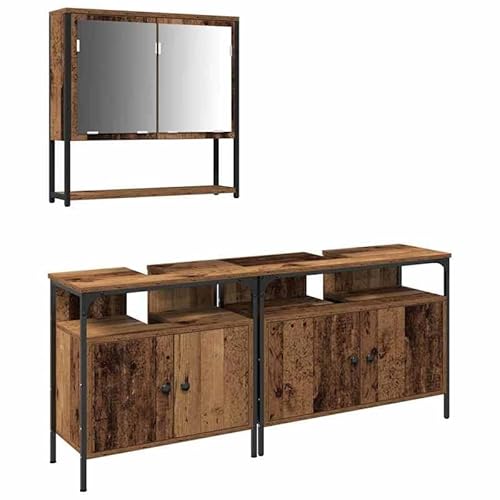 Eleganz Badezimmermöbel-Set 3-teilig aus Holzwerkstoff | Badmöbel-Set in Braun 80x30x60 cm | Stilvoll & Platzsparend | Für Moderne Badezimmer Eleganz Badezimmermöbel-Set 3-teilig aus Holzwerkstoff | Badmöbel-Set in Braun 80x30x60 cm | Stilvoll & Platzsparend | Für Moderne Badezimmer von Eleganz
