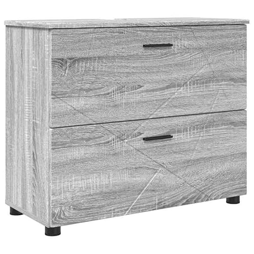 Eleganz Badezimmerschrank Grau Sonoma 76,5 cm - Moderner Badezimmerschrank aus Holzwerkstoff, Stauraum für Handtücher & Pflegeprodukte, platzsparend für kleine Bäder Eleganz Badezimmerschrank Grau Sonoma 76,5 cm - Moderner Badezimmerschrank aus Holzwerkstoff, Stauraum für Handtücher & Pflegeprodukte, platzsparend für kleine Bäder von Eleganz