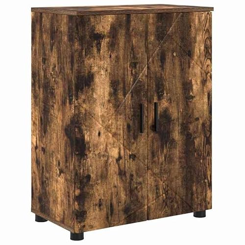 Eleganz Badezimmerschrank Räuchereiche 60x35x80 cm aus Holzwerkstoff - Moderner Badschrank mit Stauraum für Waschbecken & Toilette - Langlebig & Stylisch von Eleganz