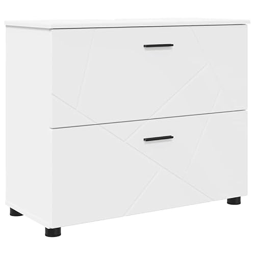 Eleganz Badezimmerschrank Weiß 76,5 x 35 x 64 cm aus Holzwerkstoff - Stauraum Lösung für Bad & WC, Platzsparend, Modernes Design Eleganz Badezimmerschrank Weiß 76,5 x 35 x 64 cm aus Holzwerkstoff - Stauraum Lösung für Bad & WC, Platzsparend, Modernes Design von Eleganz