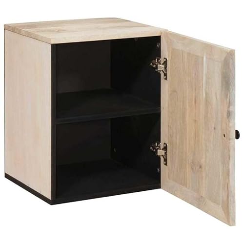 Eleganz Badezimmerschrank aus massivem Mangoholz Weiß 38x33,5x160 cm - Moderner Badschrank mit viel Stauraum für Handtücher & Pflegeprodukte von Eleganz