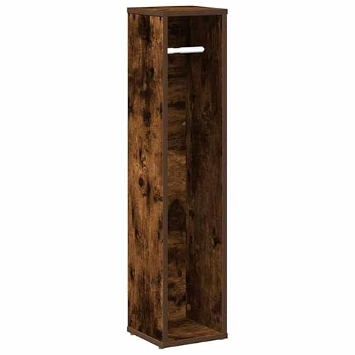 Eleganz Badezimmerschrank mit Rollenhalter - Badezimmermöbel-Set aus Holzwerkstoff in Eiche geräuchert (20,5x20x90 cm) - Praktischer Aufbewahrungsschrank für Handtücher & Badezimmerutensilien von Eleganz