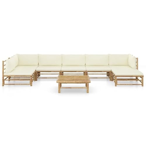 Eleganz Bambus Garten-Lounge-Set 8-TLG. mit Cremeweißen Kissen – Perfekt für Terrasse & Garten – Langlebig & Umweltfreundlich Eleganz Bambus Garten-Lounge-Set 8-TLG. mit Cremeweißen Kissen – Perfekt für Terrasse & Garten – Langlebig & Umweltfreundlich von Eleganz