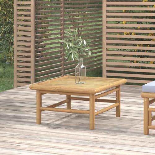 Eleganz Bambus Gartentisch 65x55x30 cm - Naturbelassen, Langlebig & Umweltfreundlich - Perfekt für Terrasse und Garten von Eleganz
