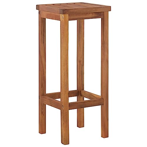 Eleganz Barhocker 2 STK. aus Akazien-Massivholz, mit Öl behandelt - Langlebige Gartensitzmöbel für Terrasse und Garten von Eleganz