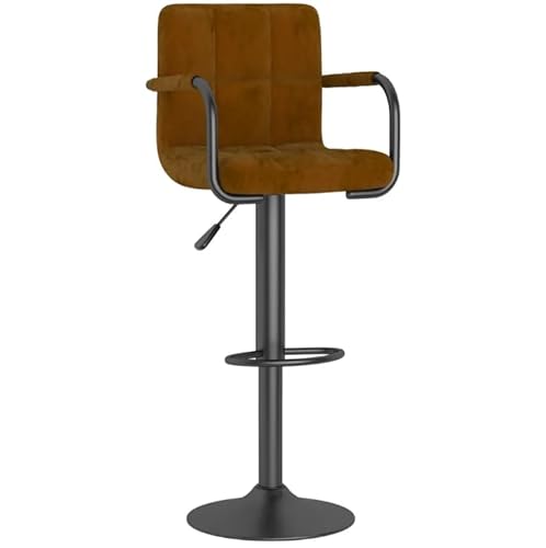 Eleganz Barhocker 2er Set,Barhocker Höhenverstellbar mit Lehne:und Fußstütze,:360° Drehstuhl,Braun Samt,Robuster Metallrahmen Eleganz Barhocker 2er Set,Barhocker Höhenverstellbar mit Lehne:und Fußstütze,:360° Drehstuhl,Braun Samt,Robuster Metallrahmen von Eleganz