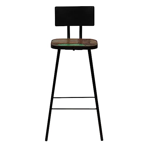 Eleganz Barhocker 2er Set - Massivholz aus Altholz für Küche, Wohnzimmer & Bar - Stabile & Langlebige Küchenhocker mit Rustikalem Design - Perfekt für kleine Räume & Gastronomie von Eleganz