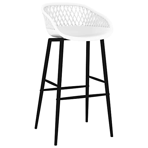 Eleganz Barhocker 2er Set Weiß - Hochwertige Küchenhocker für Bar, Küche oder Wohnzimmer - Stabile und komfortbare Hocker mit Fußablage - Ideal für kleine Räume und Moderne Einrichtungen von Eleganz