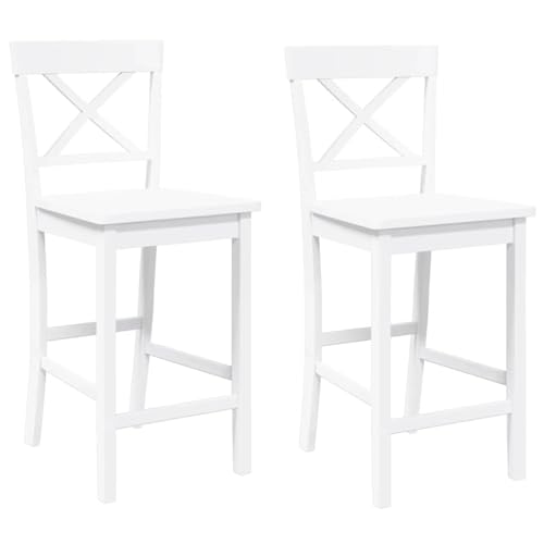 Eleganz Barhocker 2er Set Weiß - Massivholz Gummibaum für Küche, Wohnzimmer & Balkon - Langlebig & Stilvoll - Perfekte Höhe für Komfort Eleganz Barhocker 2er Set Weiß - Massivholz Gummibaum für Küche, Wohnzimmer & Balkon - Langlebig & Stilvoll - Perfekte Höhe für Komfort von Eleganz