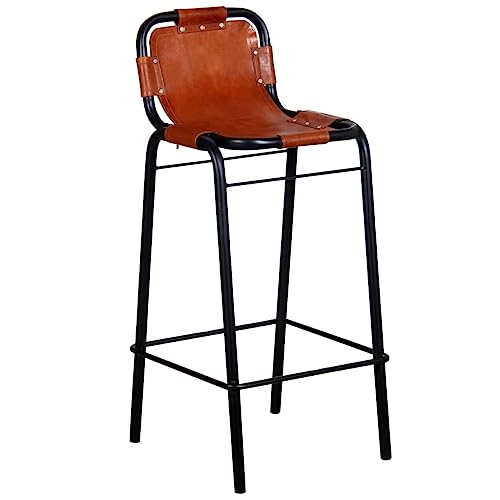 Eleganz Barhocker 2er Set aus Echtleder - Hochwertige Küchenhocker für Bar, Küche oder Wohnzimmer - Stabile und komfortable Stühle für anspruchsvolle Nutzer von Eleganz