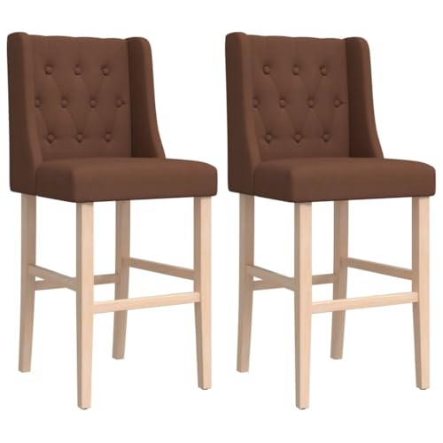 Eleganz Barstühle 2er Set aus Massivholz Gummibaum mit Stoffbezug - Hochwertige Küchenstühle für Wohnzimmer & Esszimmer - Langlebig & Bequem von Eleganz