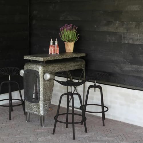 Eleganz Barstuhl Traktor-Stil - Hochwertiger Esschert Design Schwarz - Perfekte Ergänzung für Garten, Terrasse oder Bar - Robust und Wetterfest von Eleganz