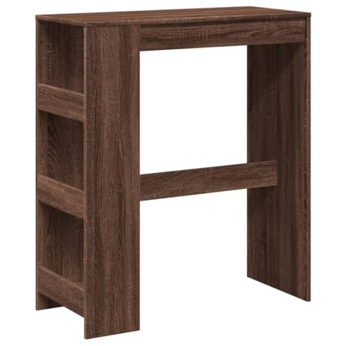 Eleganz Bartisch mit Regal Braun Eiche 90x40x103,5 cm Holzwerkstoff - Stilvoller Tisch für Küche oder Wohnzimmer, Platzsparend & Langlebig Eleganz Bartisch mit Regal Braun Eiche 90x40x103,5 cm Holzwerkstoff - Stilvoller Tisch für Küche oder Wohnzimmer, Platzsparend & Langlebig von Eleganz