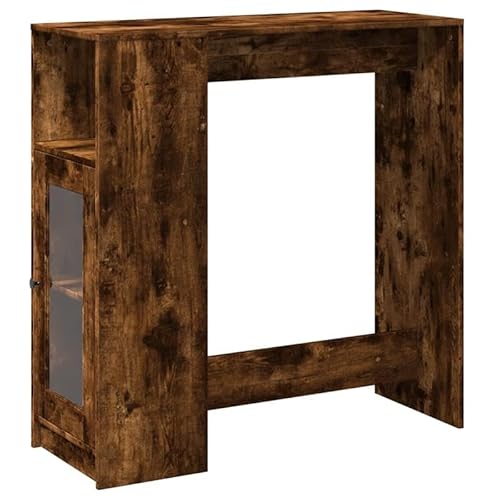 Eleganz Bartisch mit Regal aus Räuchereiche 101x40x103,5 cm - Holzwerkstoff, ideal für Wohnzimmer oder Küche, platzsparend & langlebig von Eleganz