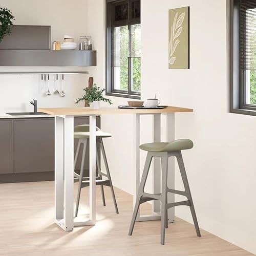 Eleganz Bartischbeine T-Form 2 Stück Weiß 50x35x(110-111) cm Stahl – Stabile Tischgestelle für Garten, Terrasse & Balkon – Langlebig & Wetterfest von Eleganz