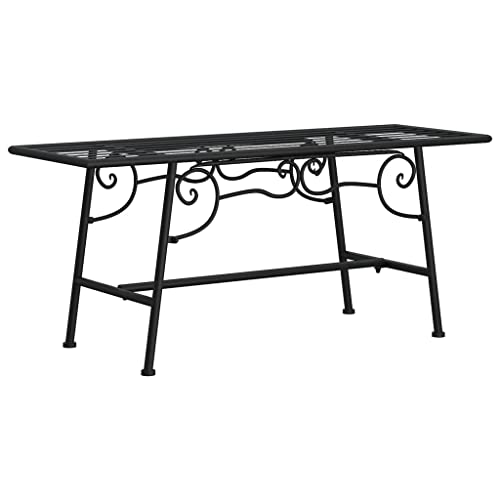 Eleganz Baumbank 110 cm Schwarz Stahl - Robuste Gartensitzmöbel für Terrasse und Garten - Langlebiges Stahlgestell - Perfekt für gemütliche Abende im Freien von Eleganz
