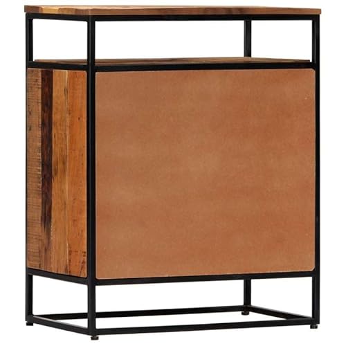 Eleganz Beistellschrank aus Altholz & Stahl – Wohnzimmermöbel-Set 60x35x76 cm | Langlebig & Stilvoll | Perfekt für kleine Räume & Moderne Einrichtungen von Eleganz