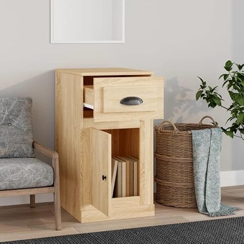 Eleganz Beistellschrank mit Schublade aus Sonoma-Eiche 40x50x75 cm - Moderner Sideboard aus Holzwerkstoff für Wohnzimmer, Schlafzimmer oder Flur - Stilvolles Möbelstück mit praktischer Aufbewahrung Eleganz Beistellschrank mit Schublade aus Sonoma-Eiche 40x50x75 cm - Moderner Sideboard aus Holzwerkstoff für Wohnzimmer, Schlafzimmer oder Flur - Stilvolles Möbelstück mit praktischer Aufbewahrung von Eleganz