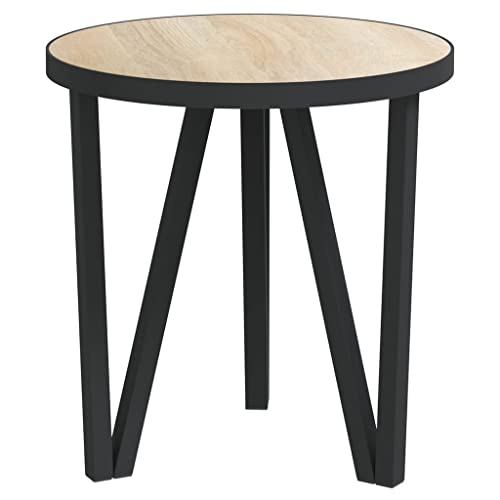 Eleganz Beistelltisch Sonoma-Eiche Ø35 cm aus MDF mit pulverbeschichtetem Stahl - Moderner Side Table für Wohnzimmer, Balkon oder Terrasse - Langlebig & Stilvoll Eleganz Beistelltisch Sonoma-Eiche Ø35 cm aus MDF mit pulverbeschichtetem Stahl - Moderner Side Table für Wohnzimmer, Balkon oder Terrasse - Langlebig & Stilvoll von Eleganz