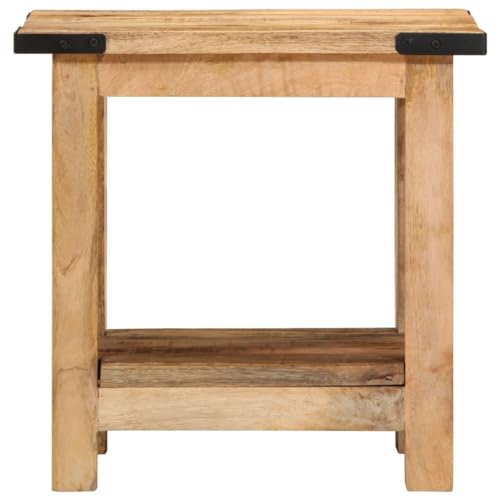 Eleganz Beistelltisch aus rauem Massivholz Mango mit natürlichem Finish & Eisen - Natürliche Wohnzimmer oder Balkon von Eleganz
