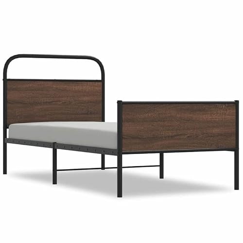 Eleganz Bettgestell 107x203 cm Braun Eichen-Optik – Stabiles Doppelbett mit Kopfteil, Schlafzimmermöbel für Erwachsene, Massivholz-Optik & Platzsparend Eleganz Bettgestell 107x203 cm Braun Eichen-Optik – Stabiles Doppelbett mit Kopfteil, Schlafzimmermöbel für Erwachsene, Massivholz-Optik & Platzsparend von Eleganz